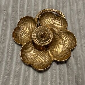 Gold Flower-Shaped vintage 1940’s-1950’s inkwell